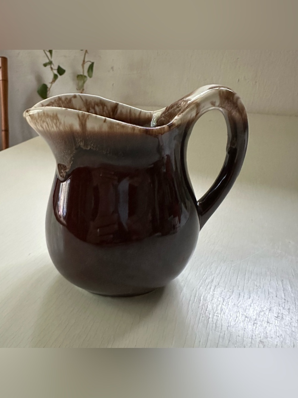 VTG 60s 70s McCoy Pottery Brown Drip Glaze Pitcher USA Country Farmhouse